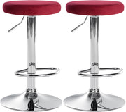 2er Set Barhocker Ponte Samt chrom