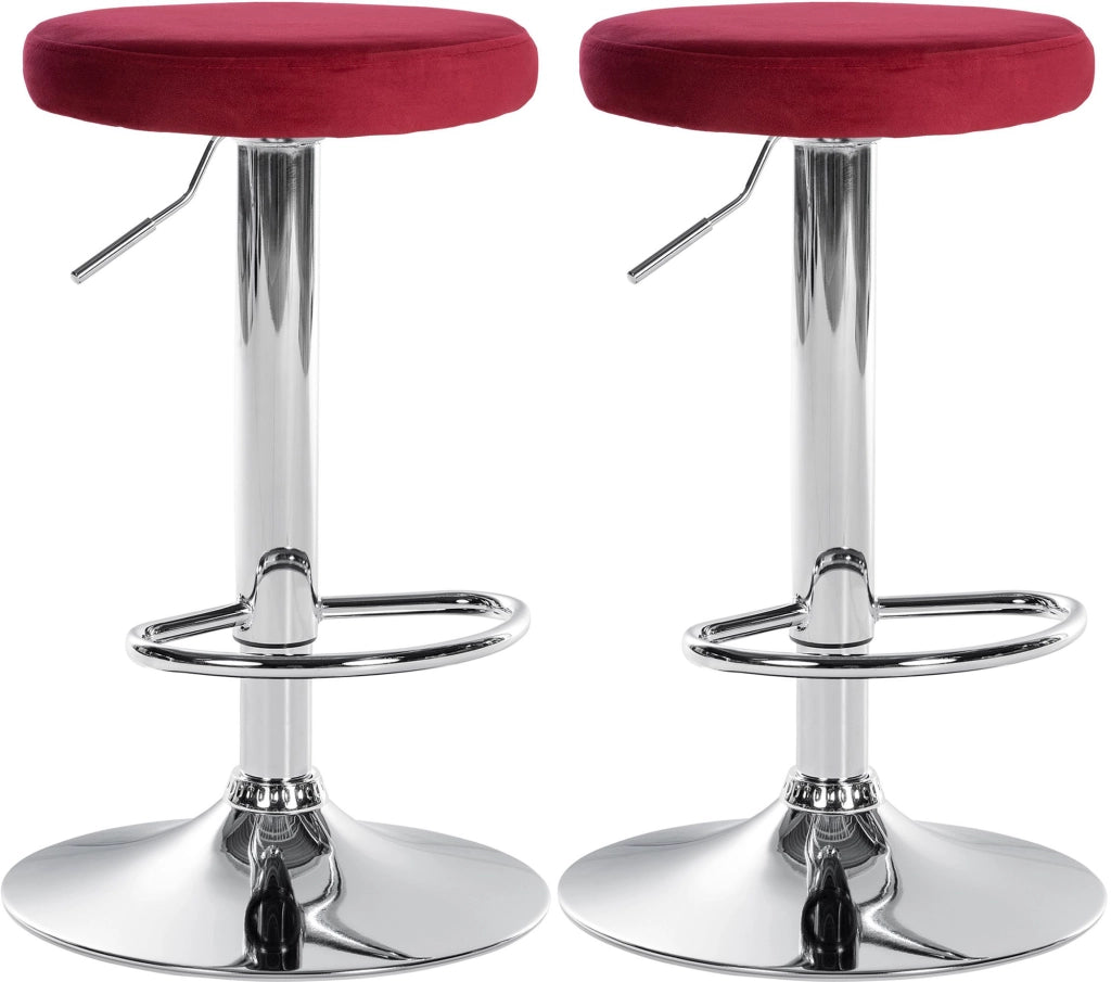 2er Set Barhocker Ponte Samt chrom