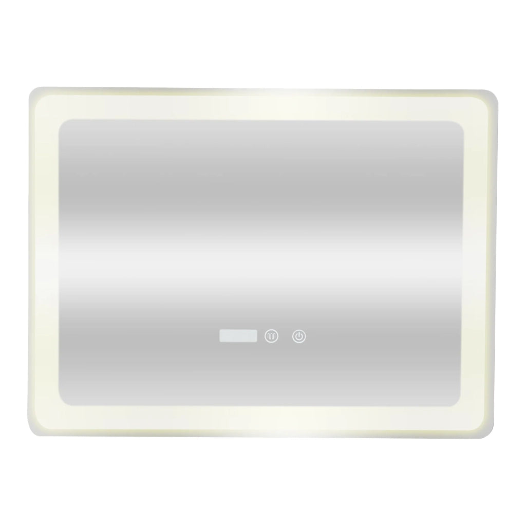 Specchio decorativo moderno a LED 60 x 80 x 4 cm argento 03_0010155