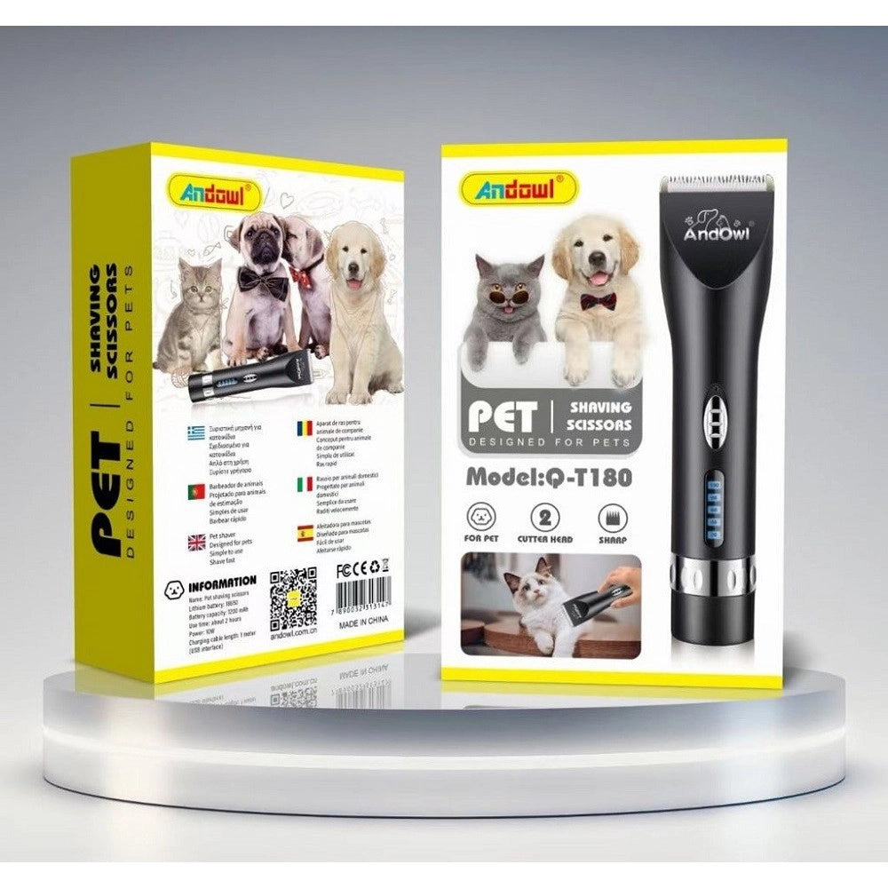 Trade Shop - Tosatrice Senza Fili Cani Gatti Rasoio Elettrico Tosatore Ricaricabile Q-t180 -