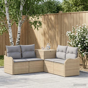 Set di divani 5 pz Beige e Grigio Chiaro 3447763