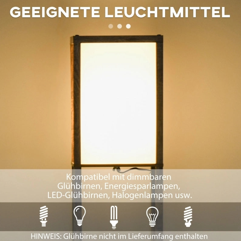 Lampada da terra in legno con 3 ripiani, 26 x 26 x 160 cm