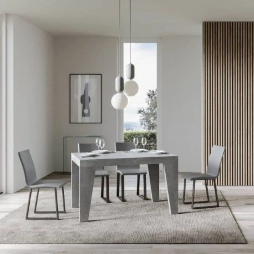Tavolo allungabile 120/224x90 cm Naxy colore cemento