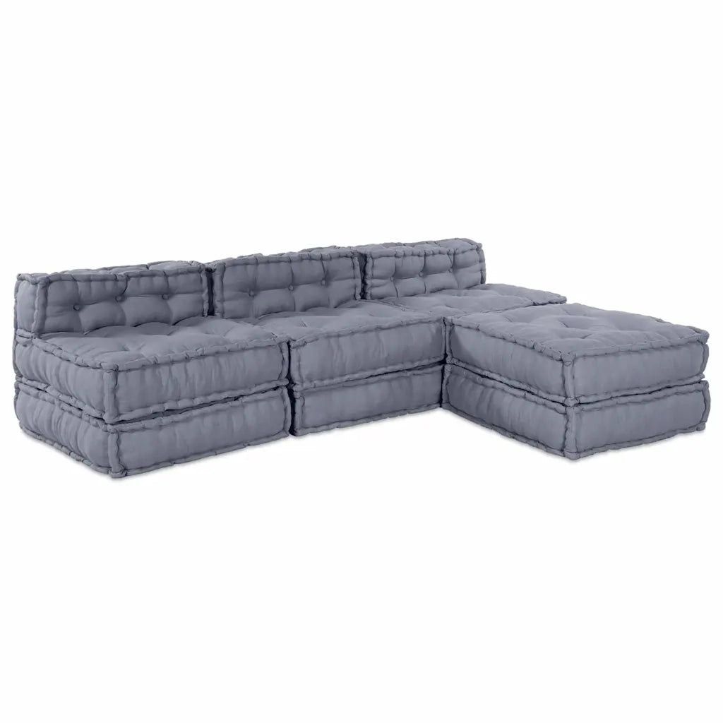 vidaXL Cuscino 4 pcs Grigio 70 x 70 x 54 cm Poliestere