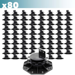 Set 80 supporti per pavimenti galleggianti, Altezza regolabile 33-64mm Max 2700 kg, Piedini Decking