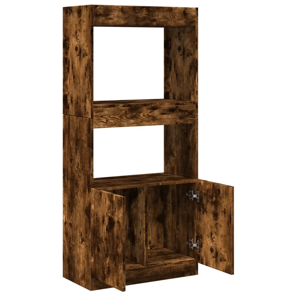 vidaXL Credenza Rovere Fumo 63x33x140 in Truciolato