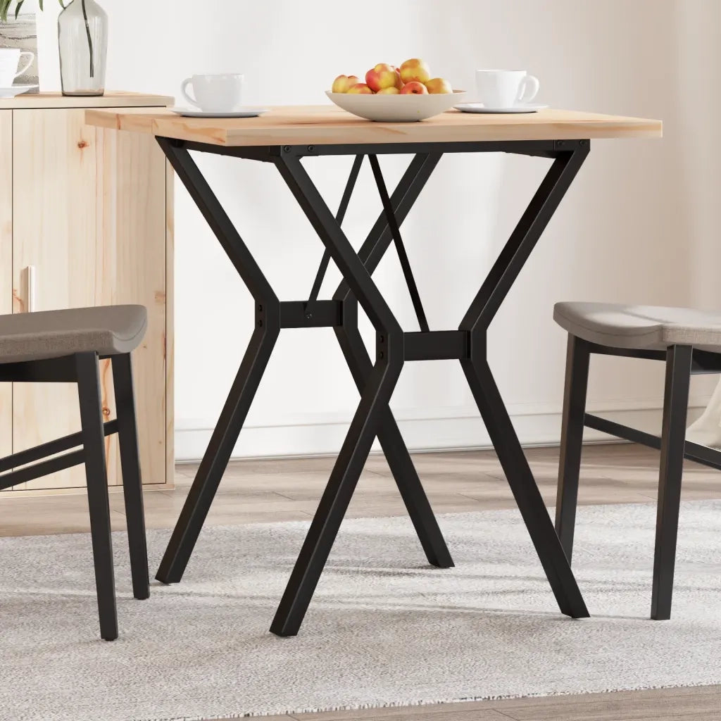 Tavolo da Pranzo Telaio a Y 70x70x75,5 cm Legno Pino e Acciaio