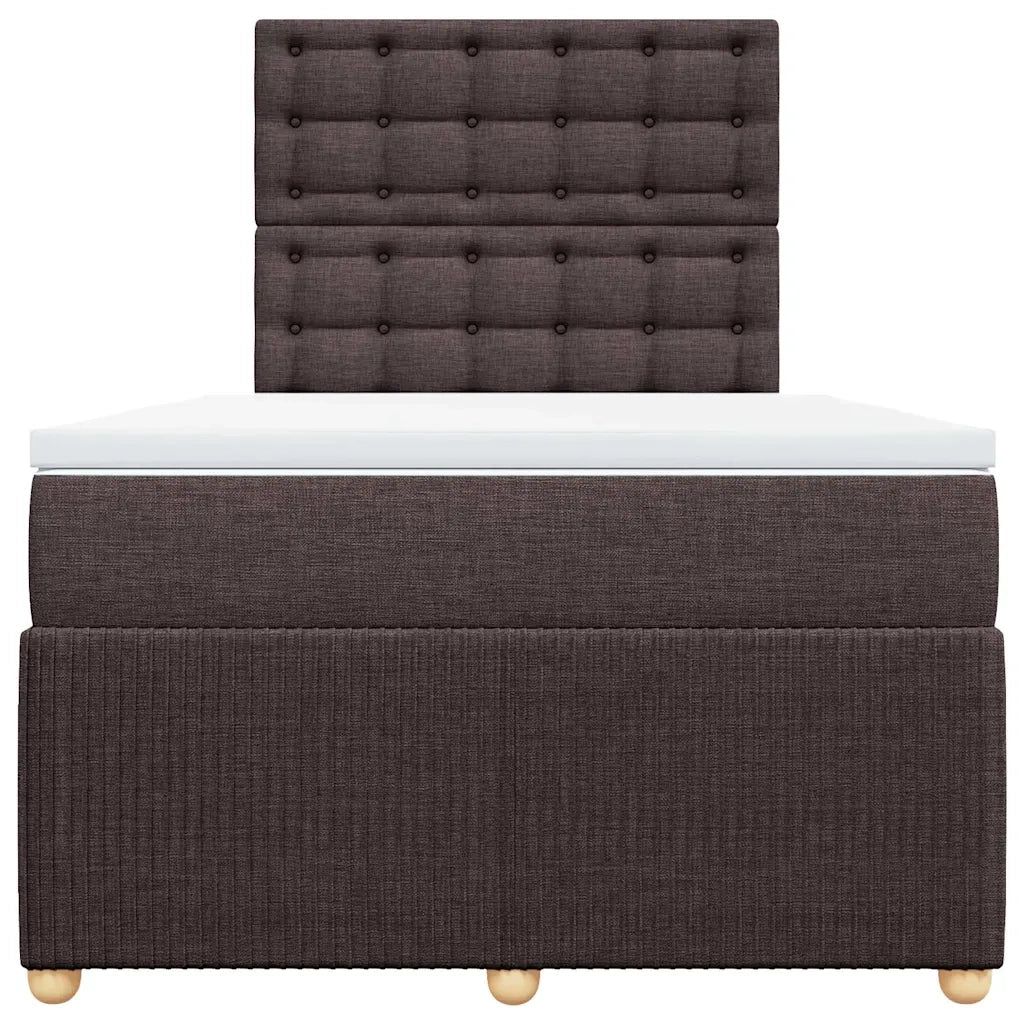 Giroletto a Molle con Materasso Marrone Scuro 120x190cm Tessuto 3292012
