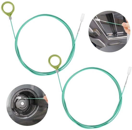 Set di due spazzole di scarico da 300 cm spazzola di scarico in nylon a spirale per pulizia del tetto scorrevole lunghezza extra flessibile spazzola di pulizia per auto tetto scorrevole serbatoio di benzina frigorifero