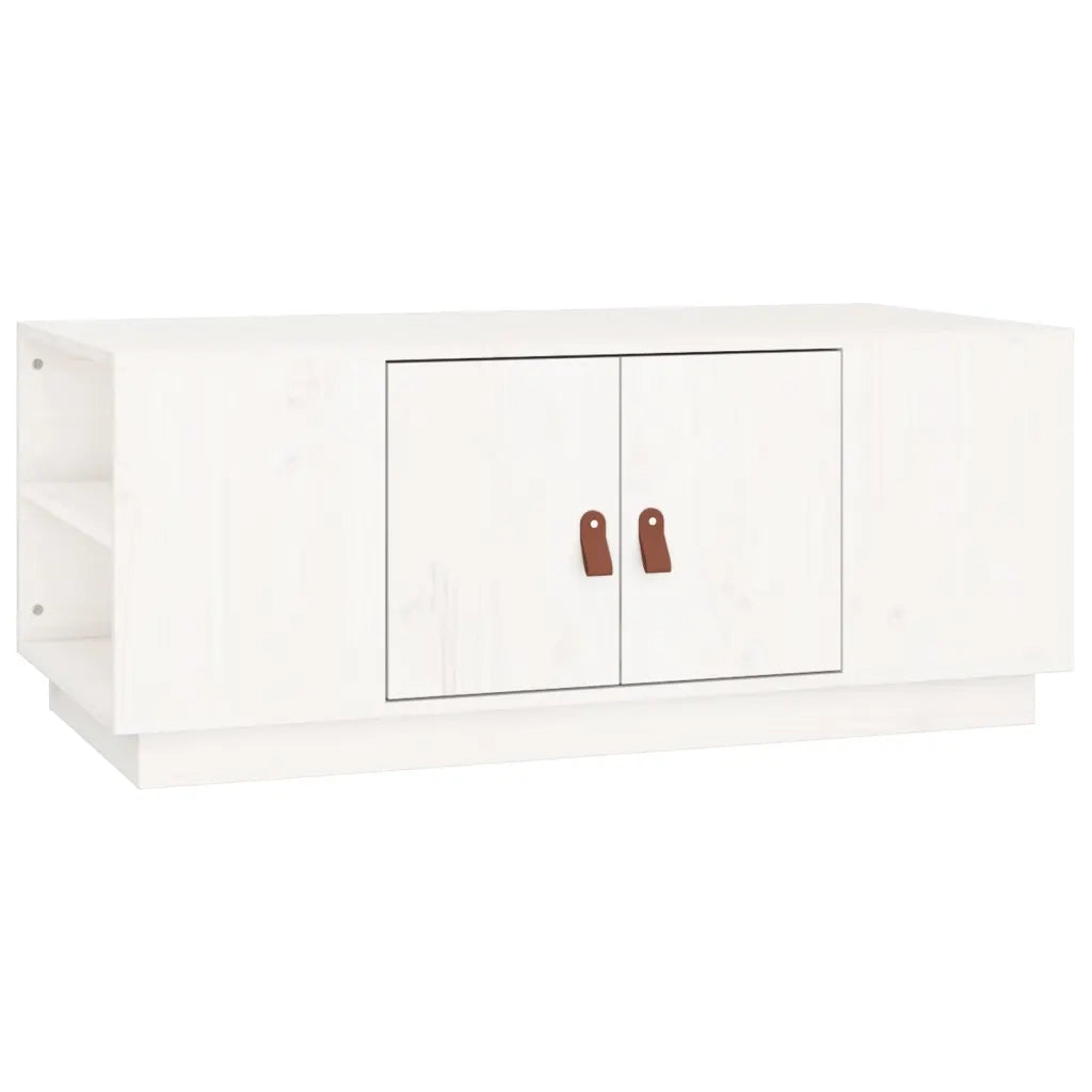 Tavolino da Salotto-Tavolino da soggiorno-Tavolo Bianco 100x50x41 cm Legno Massello di Pino 575273
