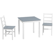 Tavolo da pranzo con 2 sedie ¨C Minimal ¨C Legno bianco e grigio 100x70x75 cm
