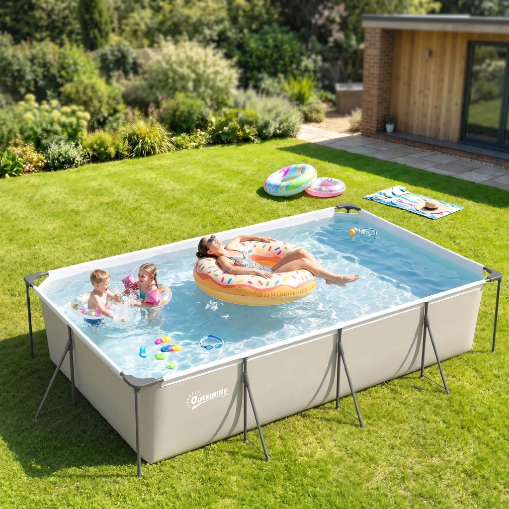 Piscina Desmontabile Tubolare ¨C zephmum ¨C 394.5x208.3x80.5 cm Grigio