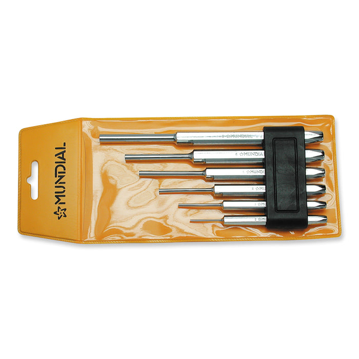 SERIE SET 6PZ CACCIASPINE PUNZONI BULINI PER MECCANICI Ø2/3/4/5/6/8mm MUNDIAL 0617.110