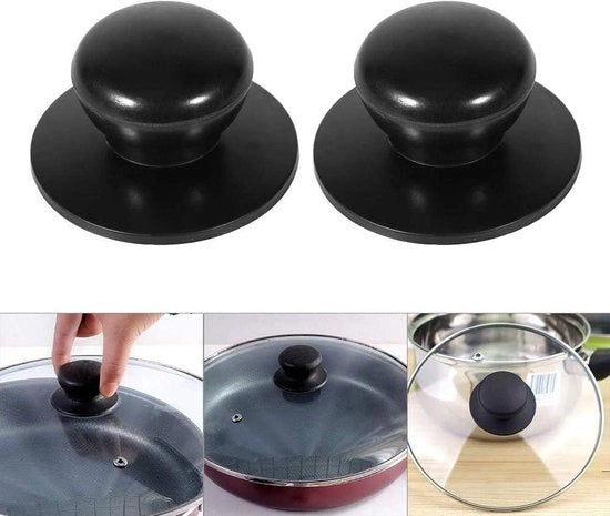 Dadi di coperchio in acciaio inossidabile - accessori da cucina universali per sostituzione - 2 pezzi (nero) .