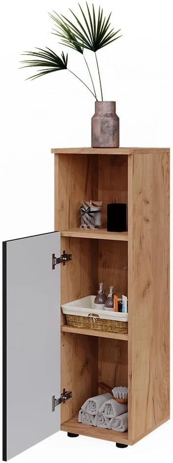 Mobile midi Irma, Antracite puntinato, 30 x 95 cm, per la conservazione di accessori da bagno e combinabile con Irma