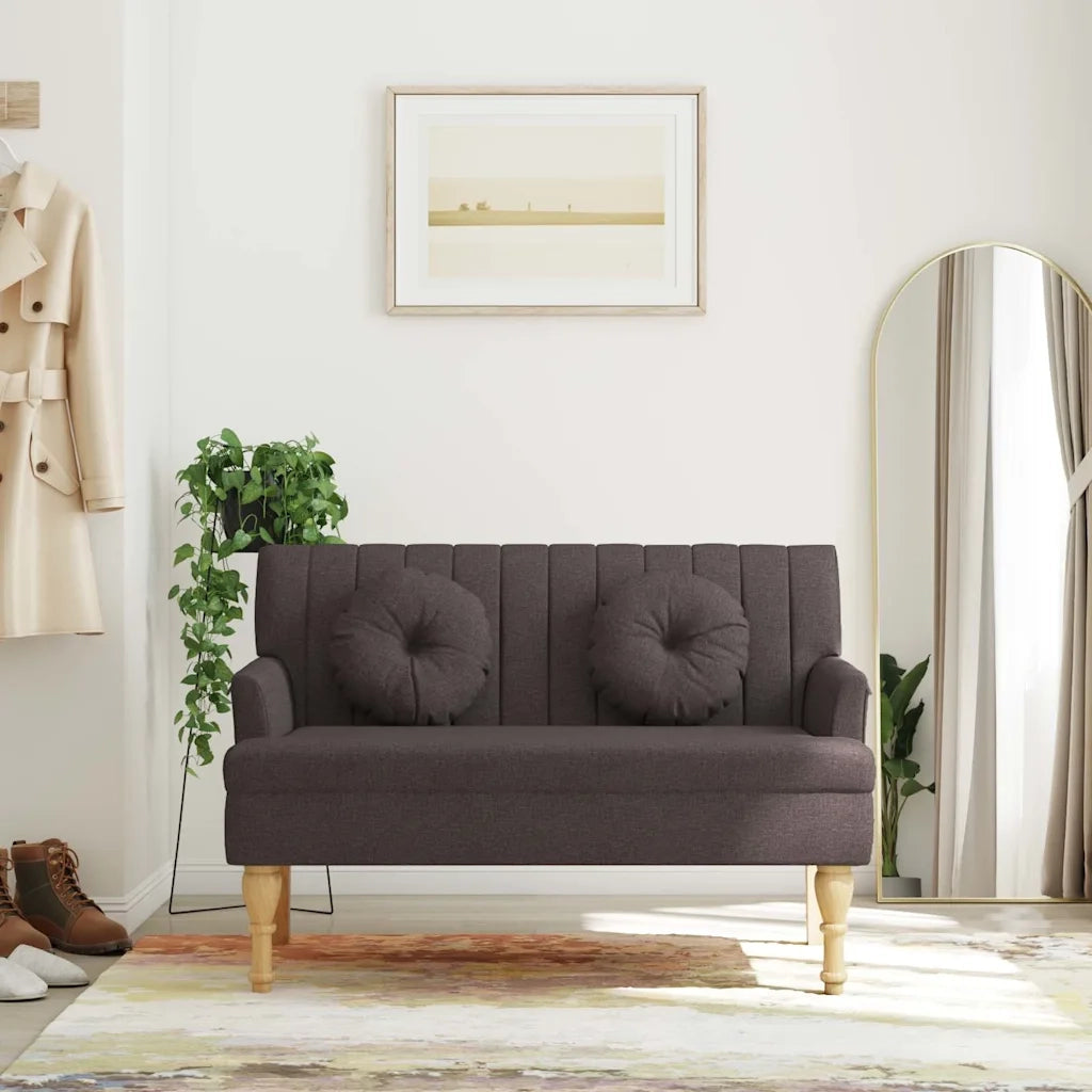 Panca con Cuscini Marrone Scuro 113x64,5x75,5 cm in Tessuto CFW1477036