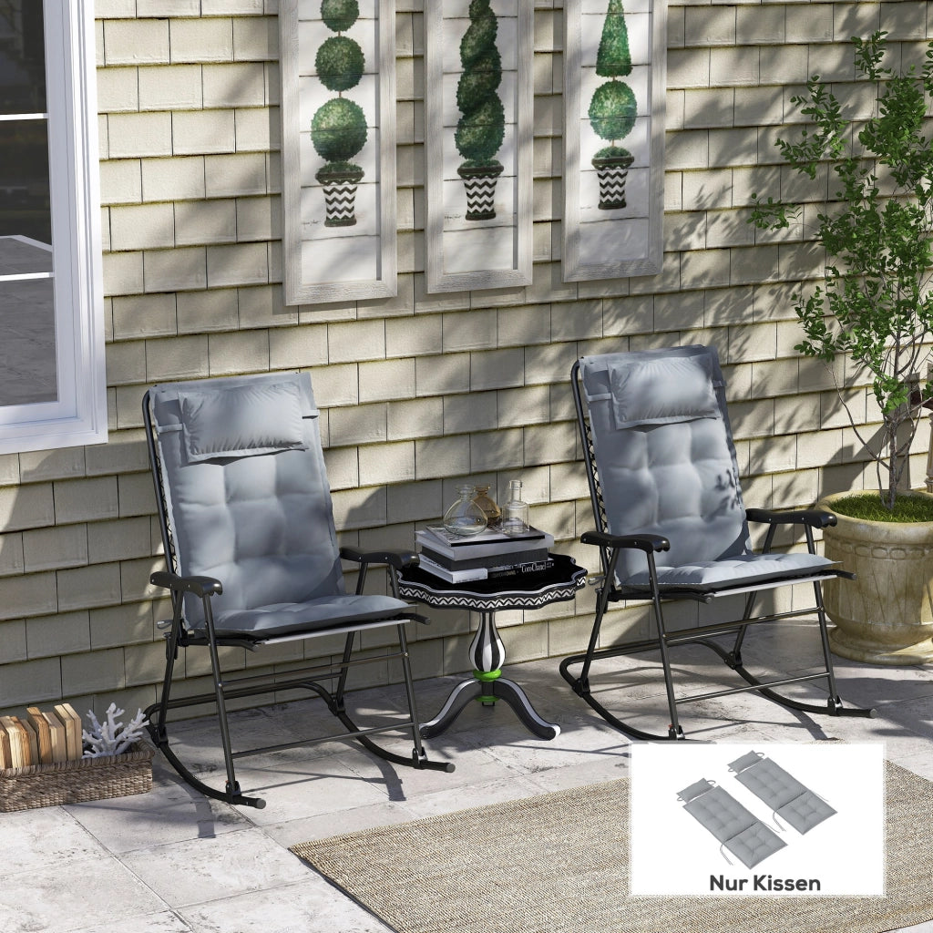 Set di 2 cuscini per sdraio sdraio idropellente cuscino per sdraio da giardino 50x116x5 cm; grigio chiaro