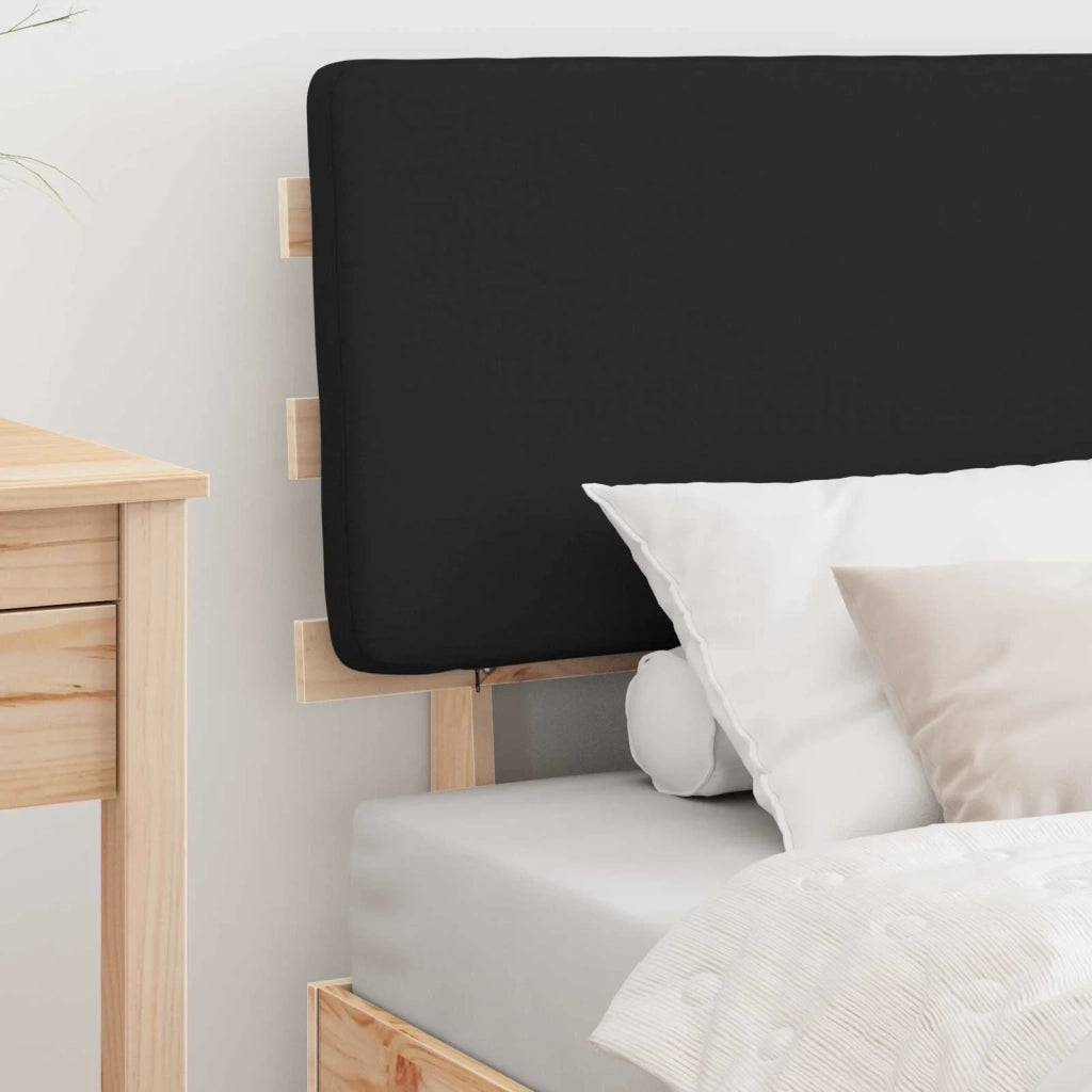 Letto con Testiera Rivestita Nero 90 x 200 cm Pino massello 877376