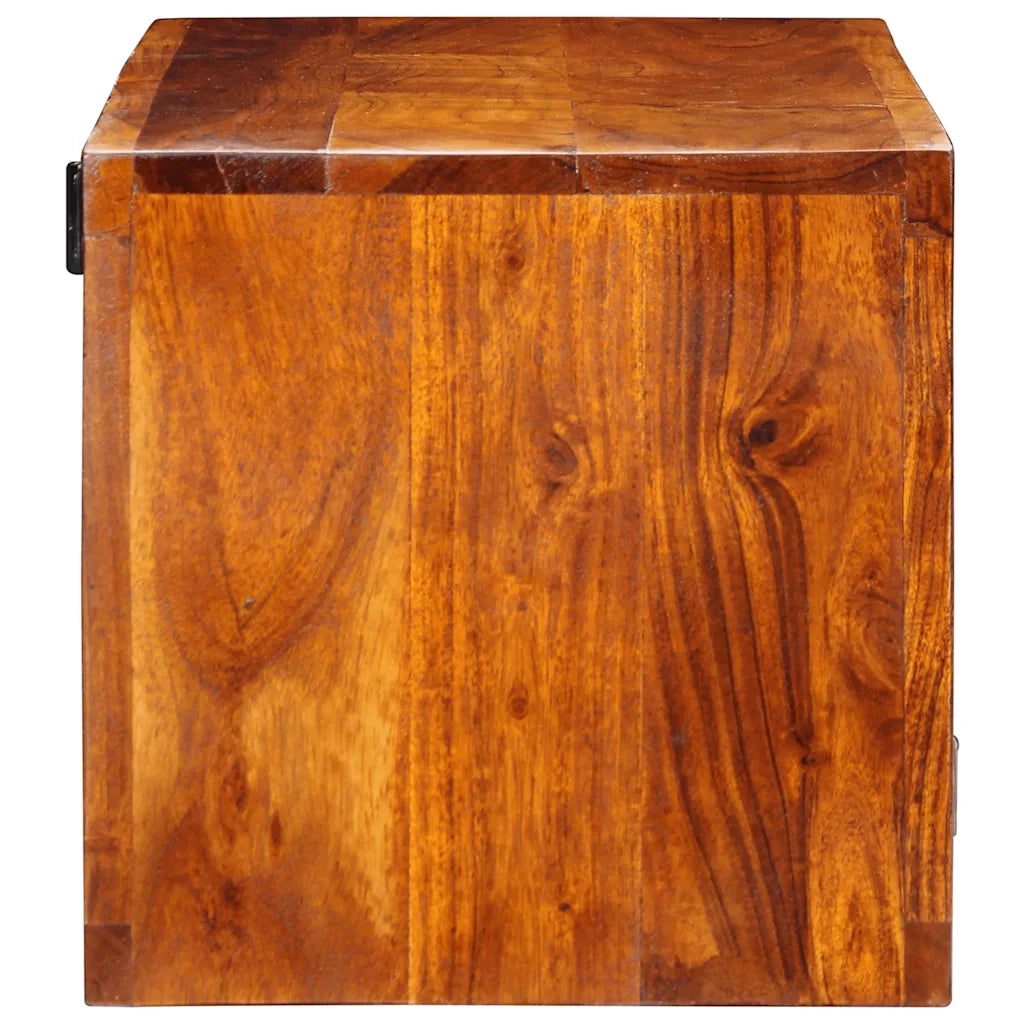Mobile TV a Parete Multicolore 90x30x30 Legno Massello Acacia 4016504