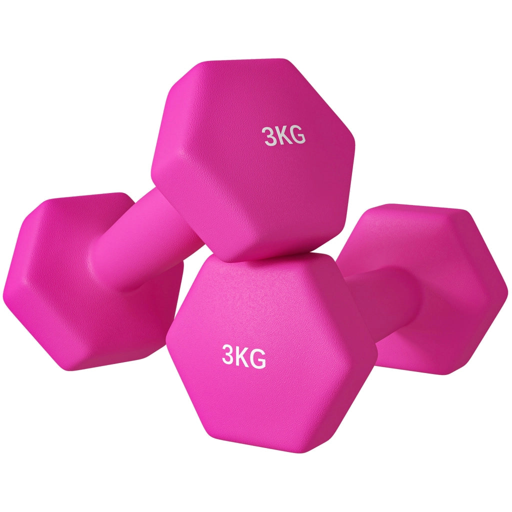 Mancine Esagonali con Impugnatura Antiscivolo ¨C zephmum ¨C 2 Pezzi 3 kg Rosa