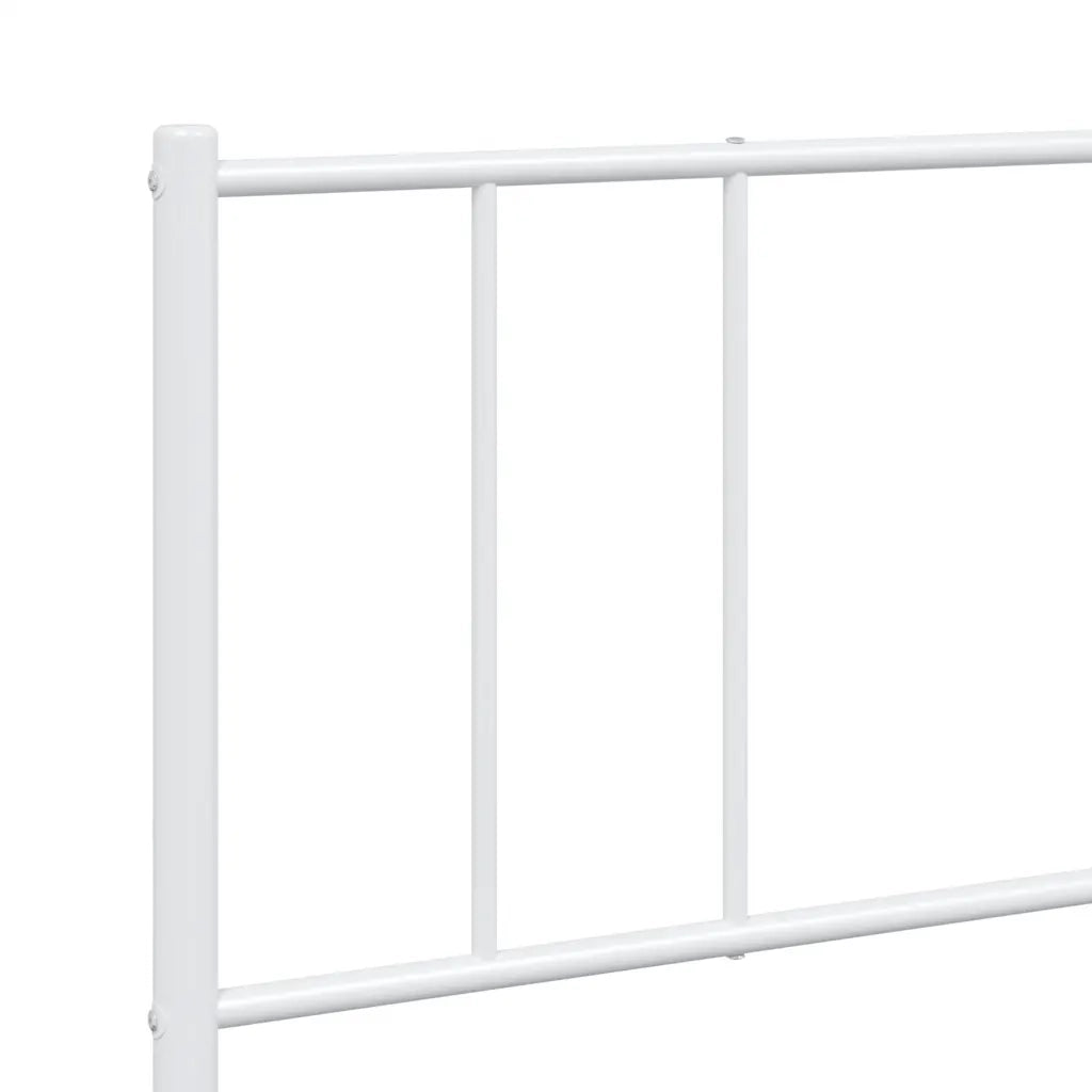 Letto matrimoniale | Letto per adulti | Giroletto con Testiera e Pediera Metallo Bianco 183x213 cm