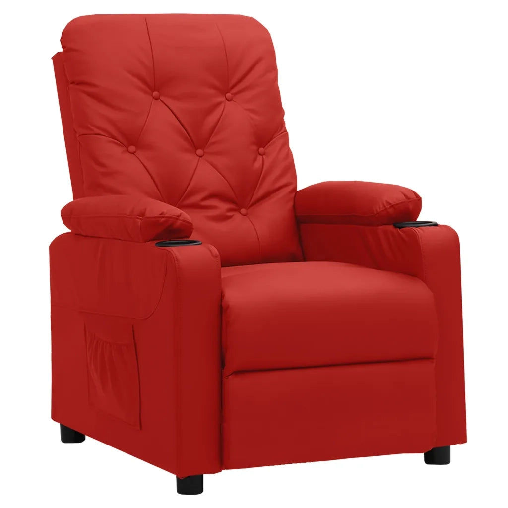 Poltrona Reclinabile Rosso Vino in Similpelle