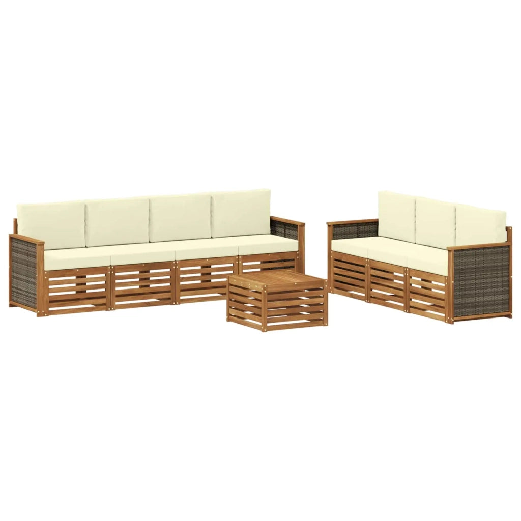 Set divani 8 pz Legno di Acacia Massello 3384106