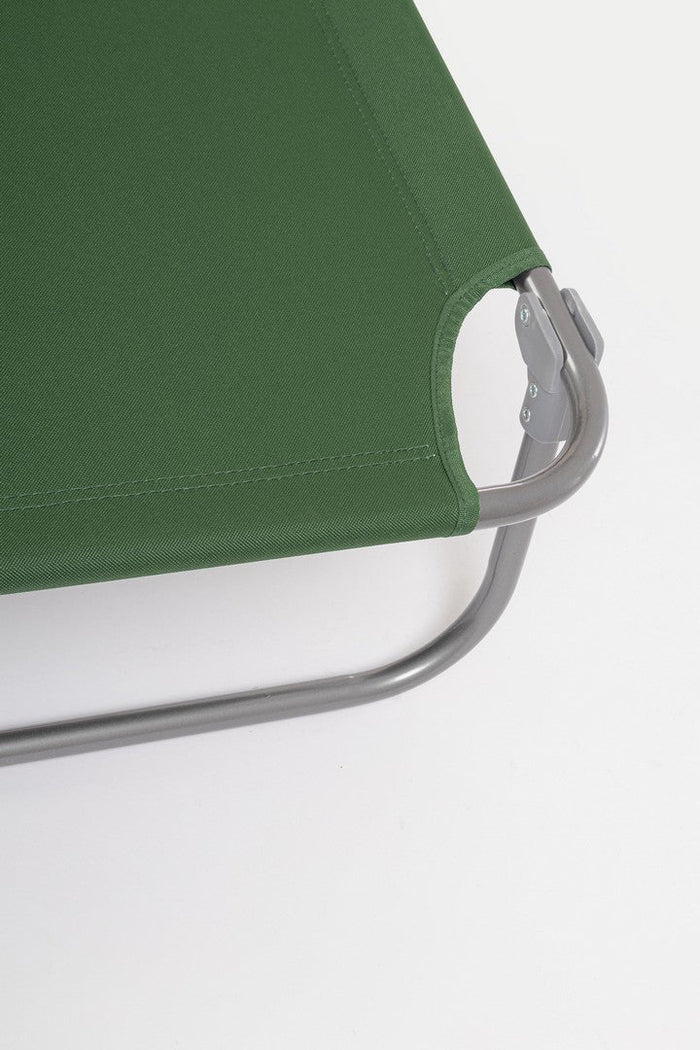 Set 4 Lettini Prendisole da Giardino 55x185x70 cm in Tessuto Poliestere Orisano Verde