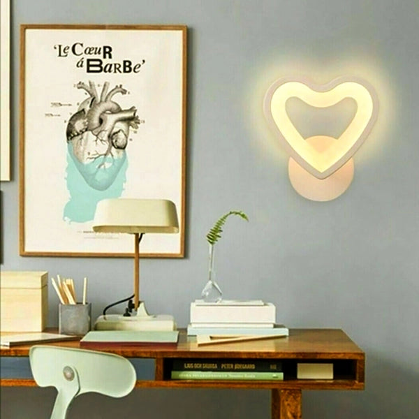 APPLIQUE LAMPADA DA MURO PER INTERNO A PARETE LUCE CALDA 3000K CUORE CON LED 6W
