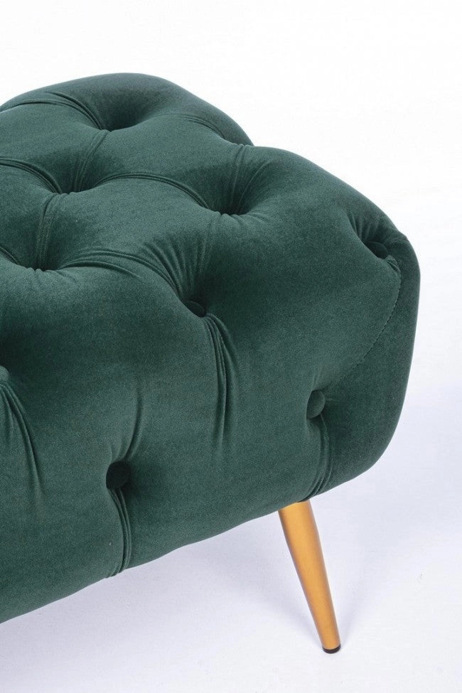 Panca Giacinta Verde in Tessuto effetto Velluto Verde