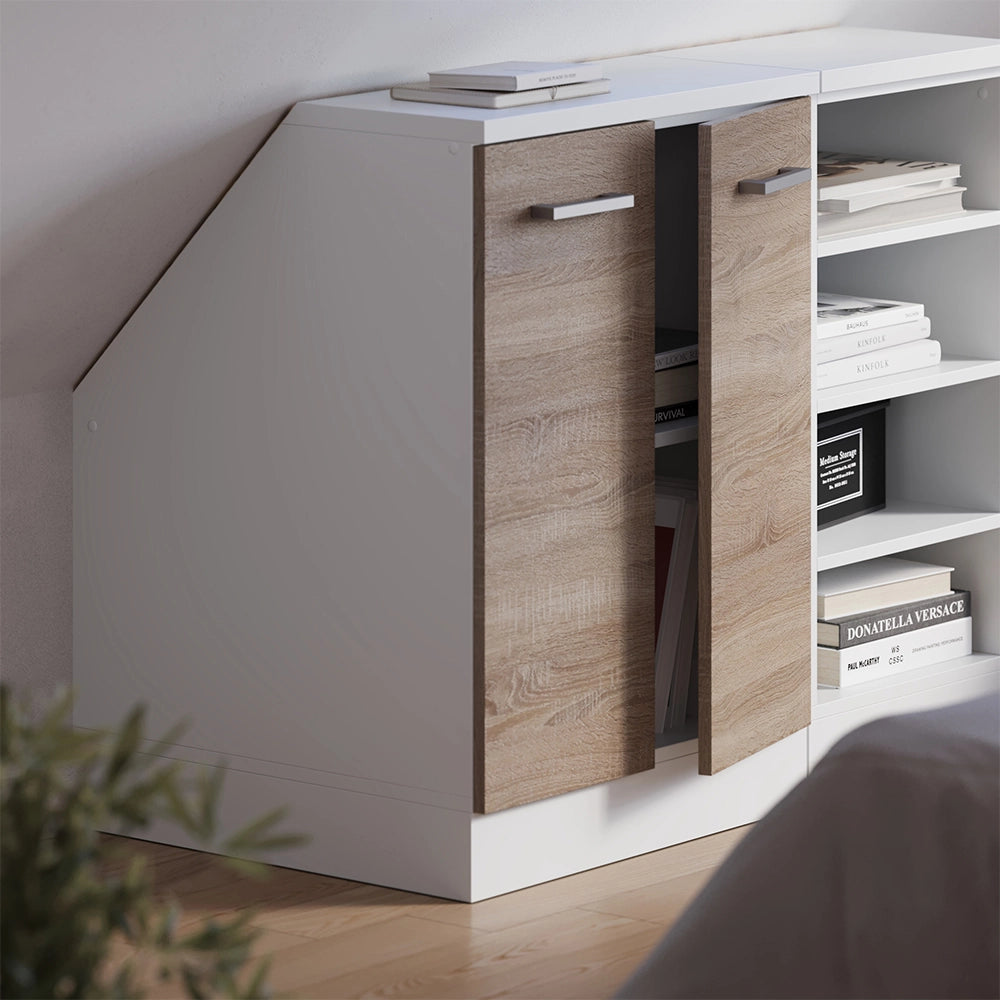 Mobile sottotetto Rion Sonoma/Bianco 60 x 83.8 cm con 2 porte, carcassa 60 cm profondità Vicco