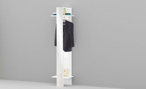 Mobile Appendiabiti con Specchio 50x32x191 cm Kompact Bianco Lucido