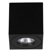 Plafoniera Esterno Moderna Quadrato Torrecola Alluminio Nero 1 Luce Gu10