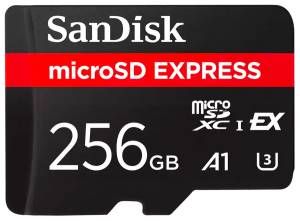 Sandisk express microsd 256gb a1 uhs-i e uhs-ii 210mb/s for switch2 - SDSQXFN-256G-GN4NN