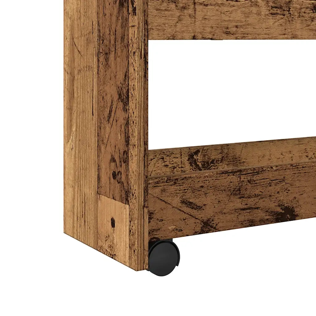 Carrello Stretto a 4 Livelli Legno Antico in Truciolato 855266