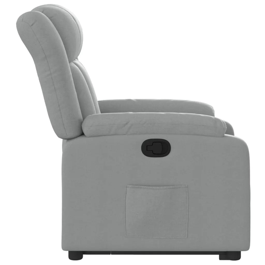 Poltrona Alzapersona Reclinabile Grigio Chiaro in Tessuto 3205316