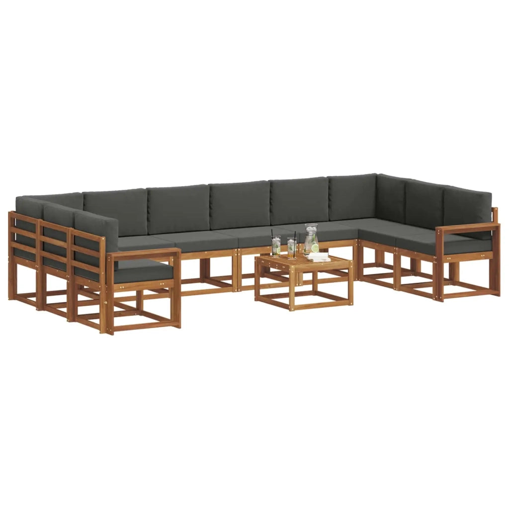 Set di divani da esterno 11 pcs Naturale e Antracite 3367095