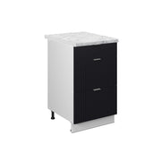 Vicco Mobili da cucina Nero a righe 50 cm , PL Marmo