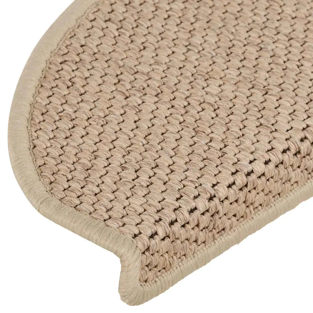 Tappeti Autoadesivi Scale Aspetto Sisal 15 pz 65x21x4 cm Sabbia 326879