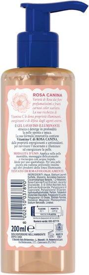 ACQUA ALLE ROSE GEL DETERGENTE VISO ILLUMINANTE CON VITAMINA C DI ROSA CANINA PER PELLI SPENTE E OPACHE 200 ML
