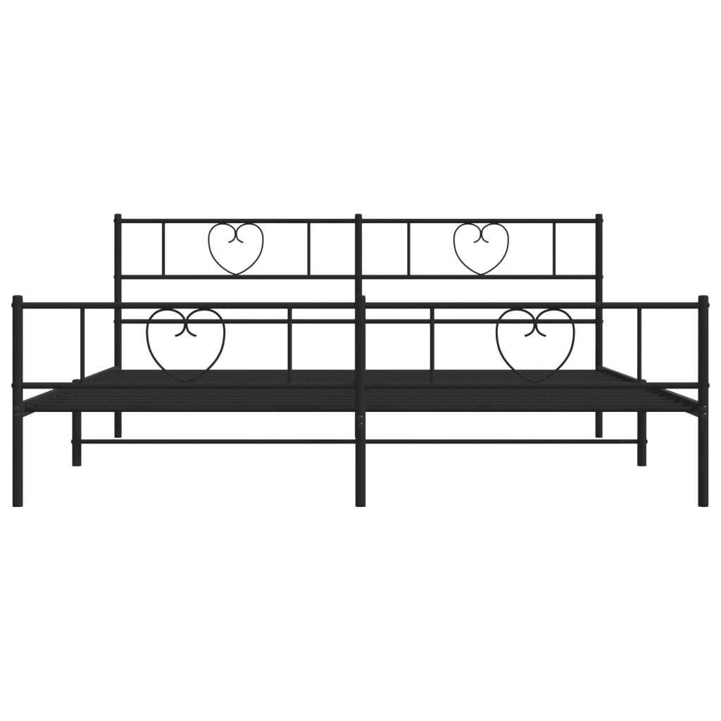 Giroletto senza Materaso con Pediera in Metallo Nero 180x200 cm 355485