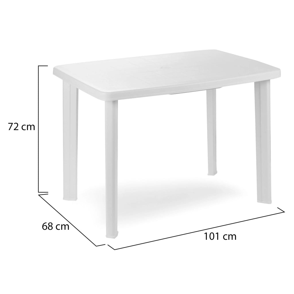 Pinedale, Tavolo da Esterno 6 Posti Made in Italy, 101x68x72h cm Bianco