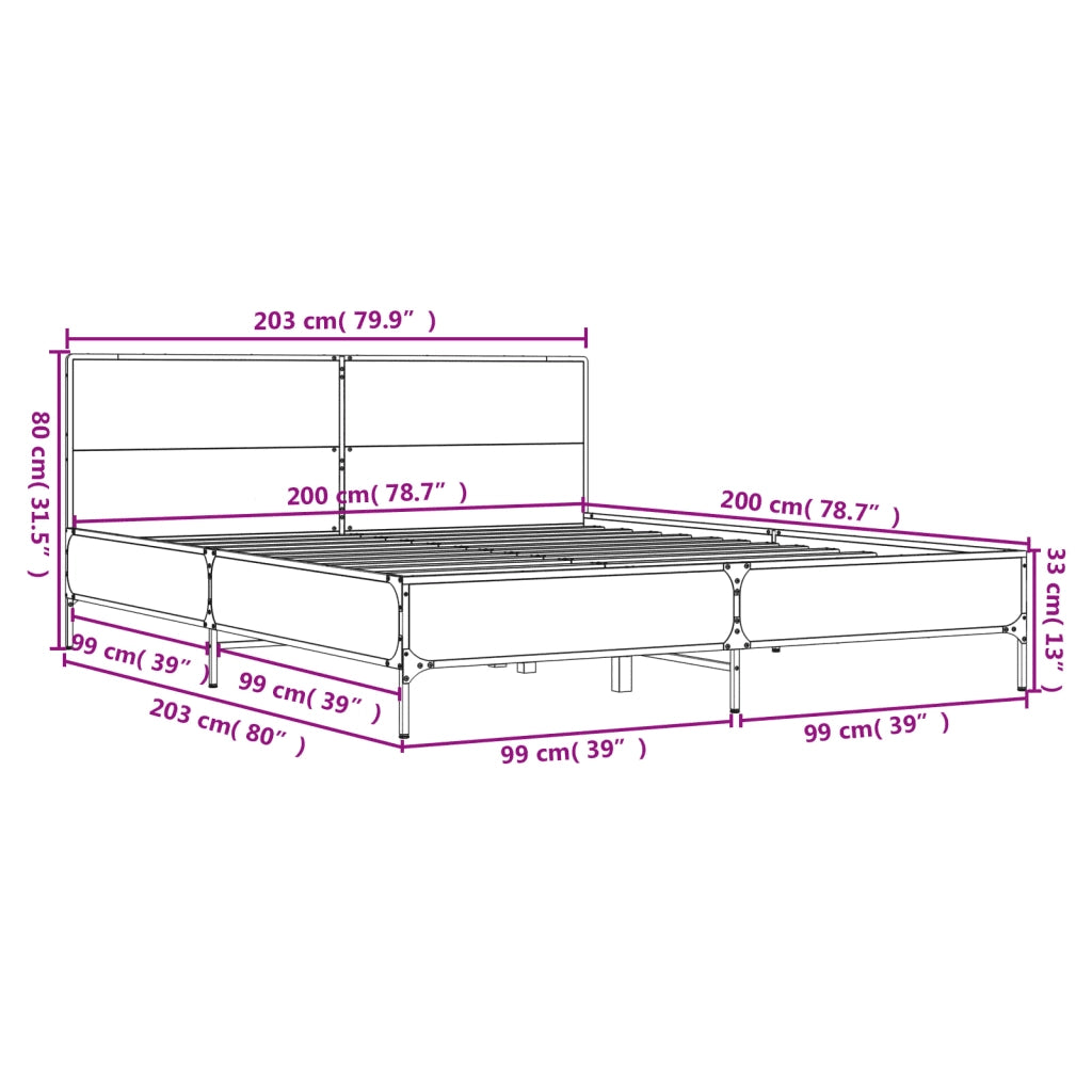 Giroletto Rovere Fumo 200x200 cm in Legno Multistrato e Metallo