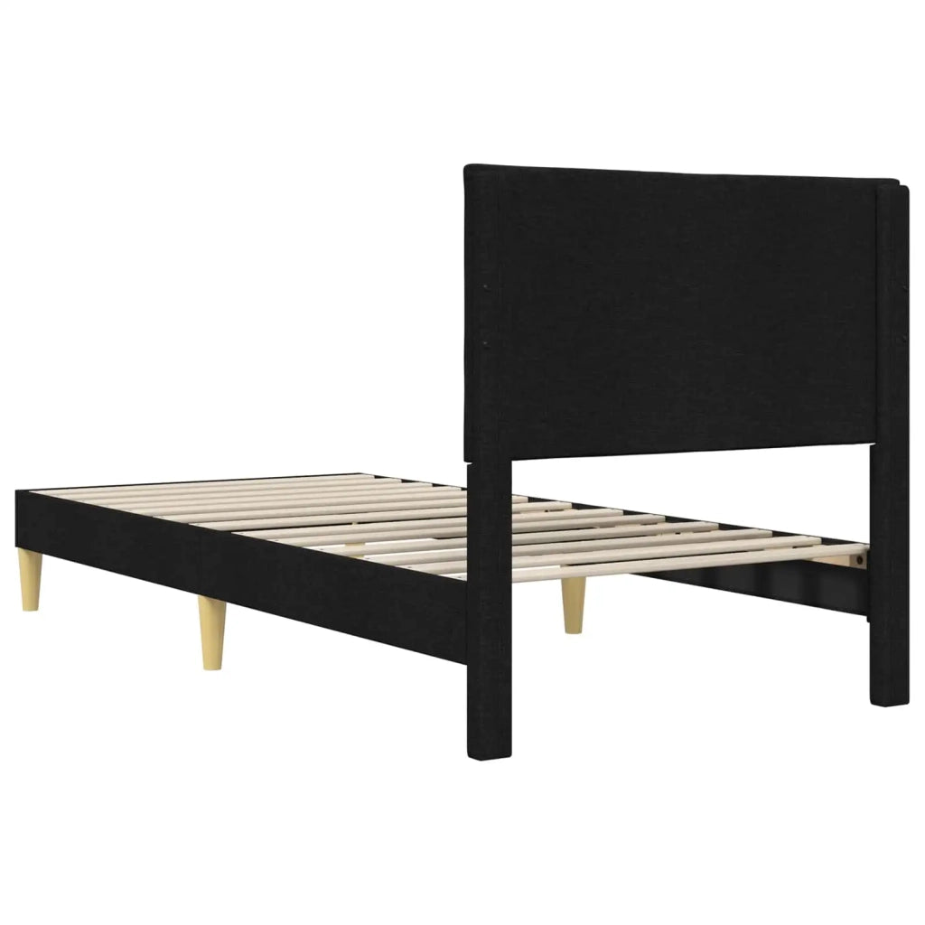 Struttura del letto con testiera Nero 90 x 200 cm Tessuto 42027560