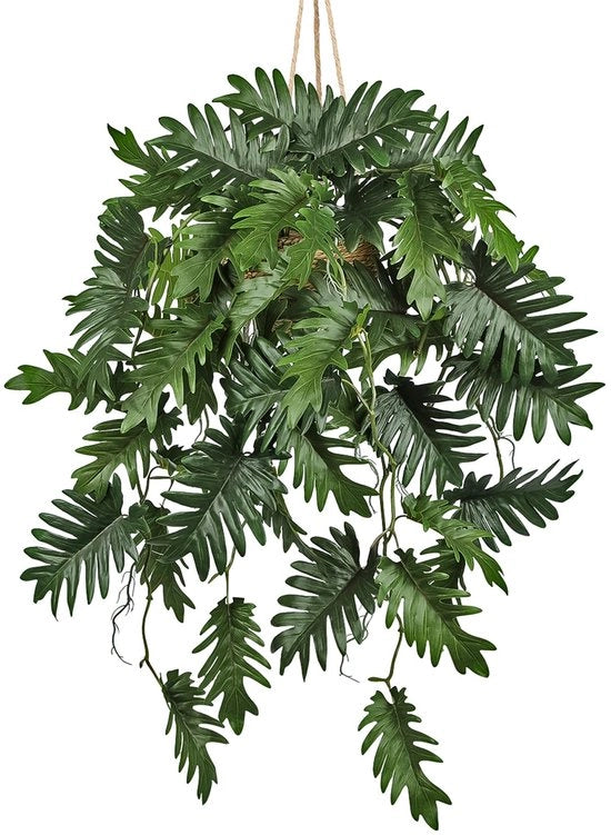 Pianta da Parete in Vaso 70 cm Pianta da Parete Finta Pianta da Parete Philodendron Verde Jungle Decorazione Tropicale per Salotto Camera da Letto Bagno Cucina Sala da Pranzo Cucina Ufficio Hotel