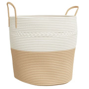 Cestino Portaoggetti Beige e Bianco ?43x38 cm in Cotone CFW9965558