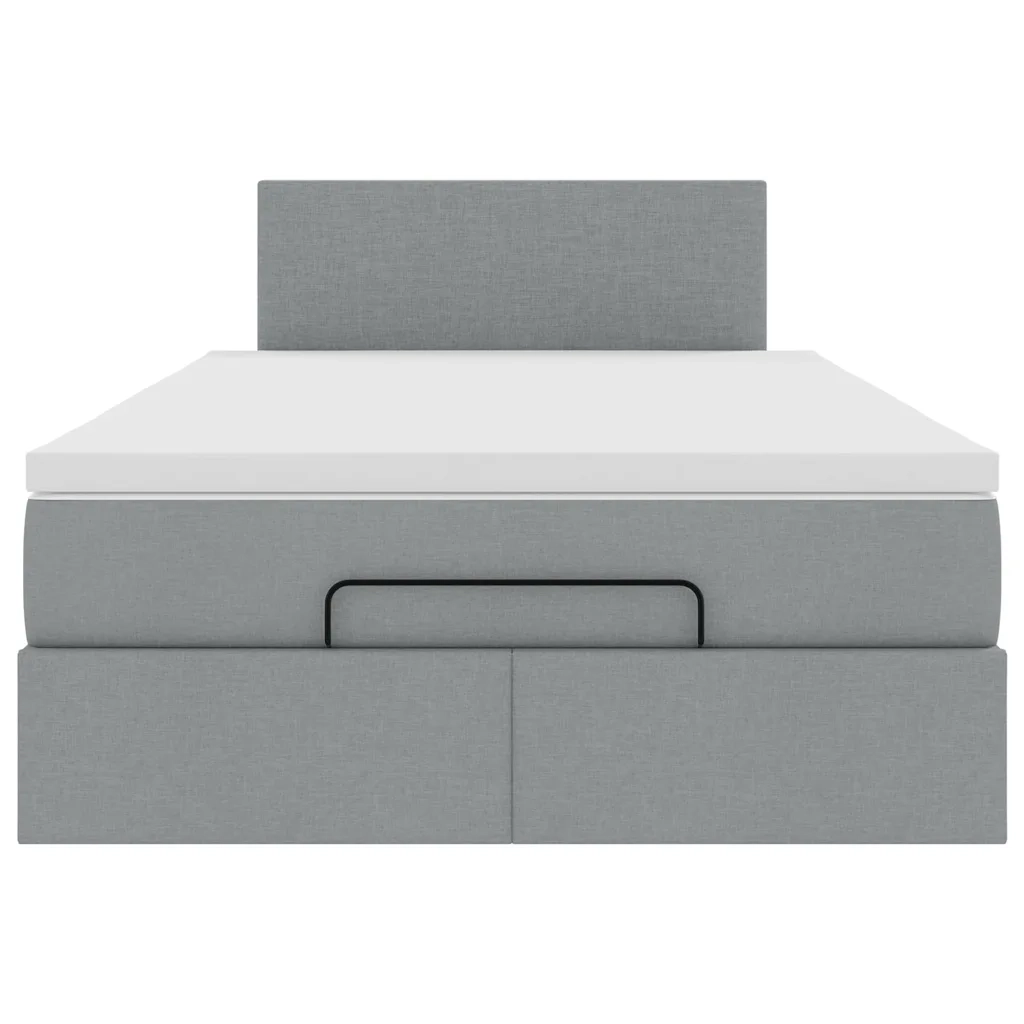 Pouf Letto con Materasso Grigio Chiaro 120x190 cm in Tessuto 3311359