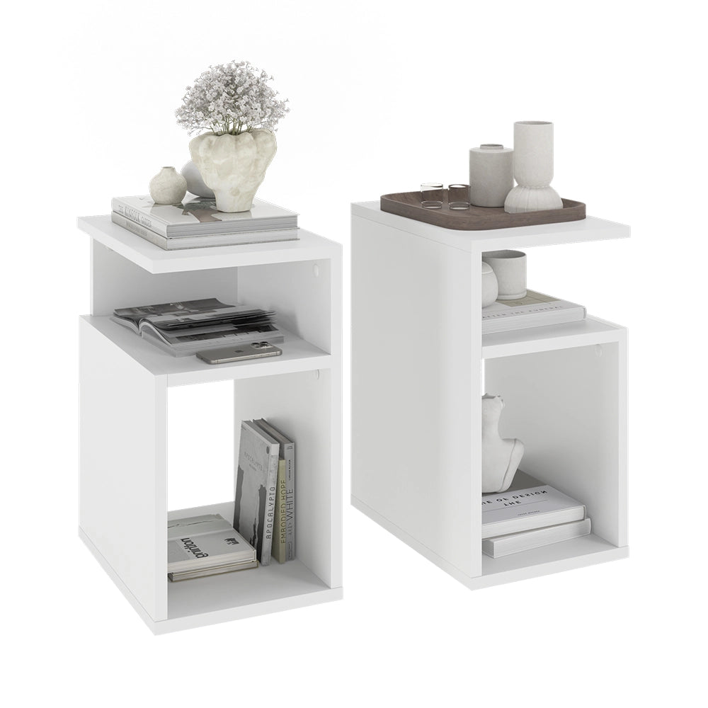 Vicco Comodino Bianco Set di 2