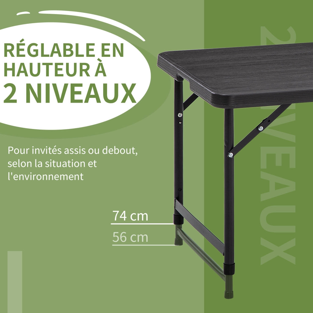 Tavolo da giardino pieghevole rettangolare per 4 persone ¨C zephmum ¨C 118x60x74 cm