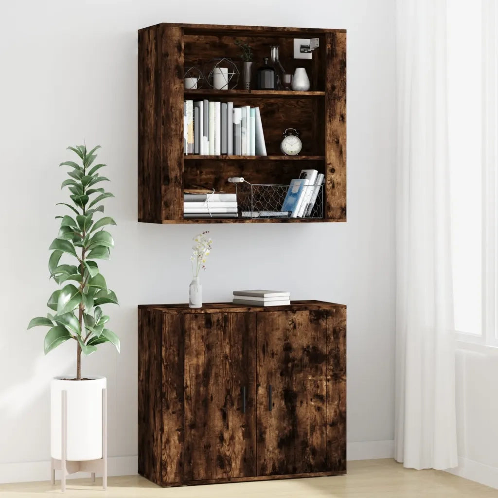 Credenza | Madia | Buffet da pranzo | Armadio da pranzo Rovere Fumo in Legno Multistrato